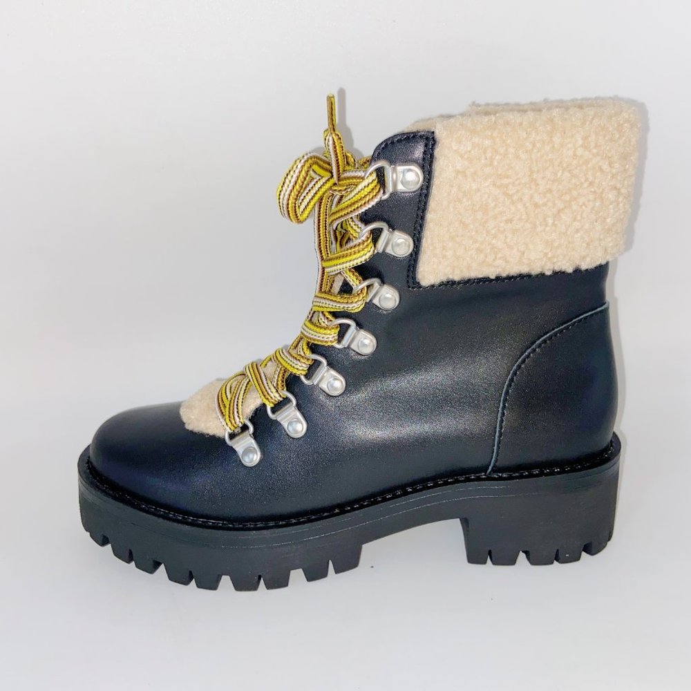 Steve Madden Aniko Black Leather Ankle Boots
